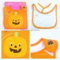 OEM Produit design personnalisé Broidered Pumpkin Halloween Festival Cotton Terry Baby Feeder Bibs